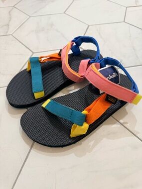 Teva Kids Colorblock Strap Sandals - Blue Pink Orange Yellow Teal